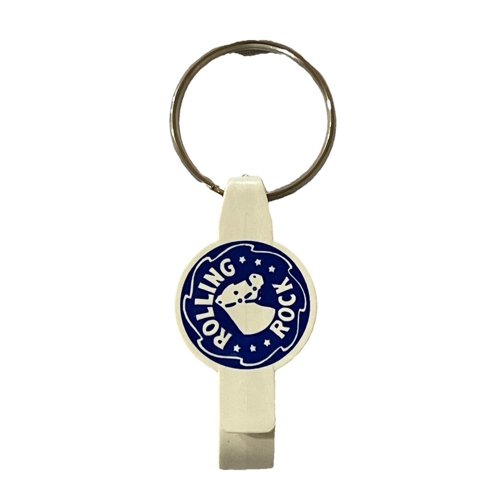 VTG Rolling‎ Rock Beer Bottle Opener Keychain 1980s